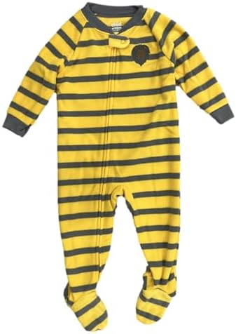 Carters Yellow Gray Stripe Lion Sleepers Pajama Set