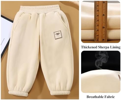 Happy Cherry Toddler KID Casual Fleece Lined Jogger Pants Winter Warm