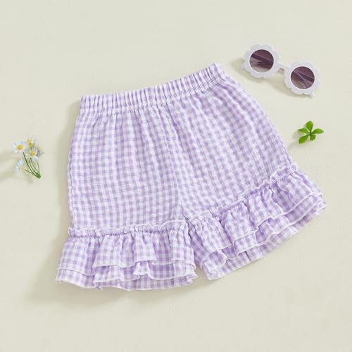 Gingham Shorts for Kids Casual Diaper-Ready Summer