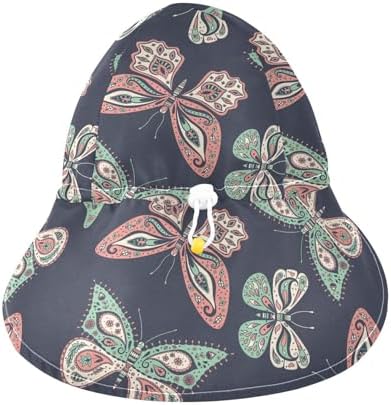 Baby Boys Girls UPF 50 Bucket Hat with Boho Butterflies Design