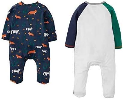 Fox Print Baby Sleepers for Boys 0-3 Month