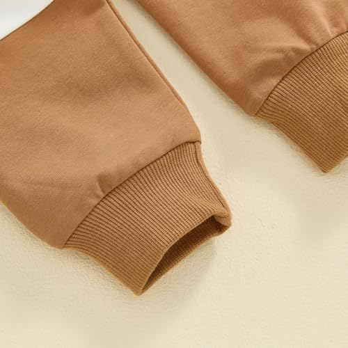 Finegoodwei Toddler Boys Winter Set - Contrast Letter Prints Hoodie Pants