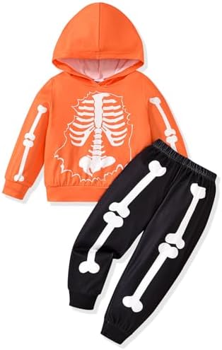 PENNSOY Little Baby Skeleton Print Halloween Outfit Set
