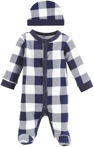 Hudson Baby Unisex Thermal Sleep Play Cap Navy Plaid