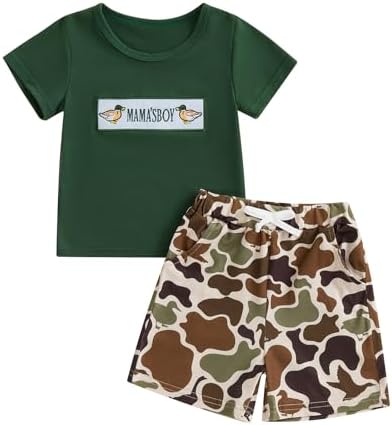 Lucikamy Toddler Boys Mallard Duck Hunting Outfit Summer