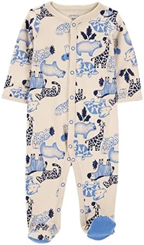 Carters Baby Boys 1 Piece Footed Sleepers Beautiful Blue Animals 3 Months