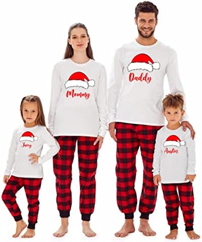 Custom Matching Christmas Santa Red Hat Pajamas for Family