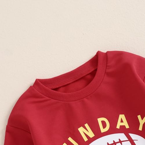 Toddler Boys Rugby Football Game Day Print Sweatshirt Pants Set