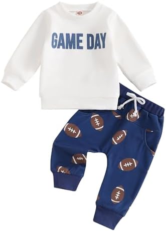 High-Quality 2 in 1 Football Game Day Outfit Toddler Boys Girls Set