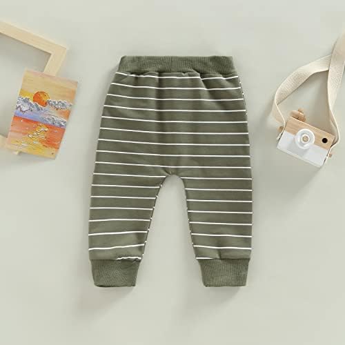 Newborn Baby Boy Stripe Elastic Drawstring Pants