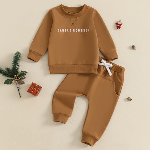 AUJUBUY Toddler Baby Boys Christmas Fall Winter Outfit Set