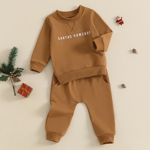 AUJUBUY Toddler Baby Boys Christmas Fall Winter Outfit Set