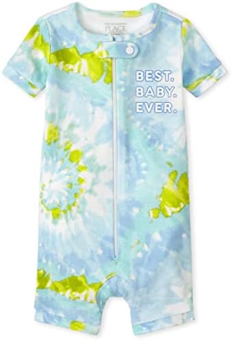The Childrens Place Baby Short Sleeve Zip Front Pajama