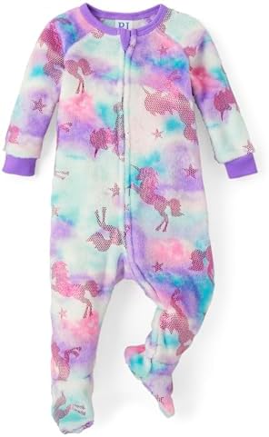 The Childrens Place Baby Girls Foil Unicorn Fleece Pajamas