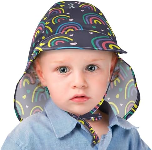 Seamless Pattern Rainbow Baby Beach Hats Toddler Boy