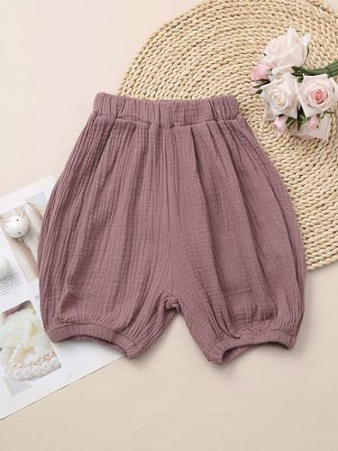 Runqhui Cotton Linen Shorts for Kids