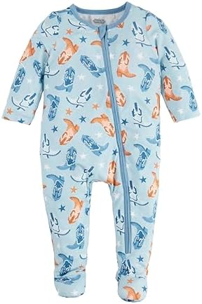 Mud Pie Baby Boys Blue Cowboy Thermal sleeper