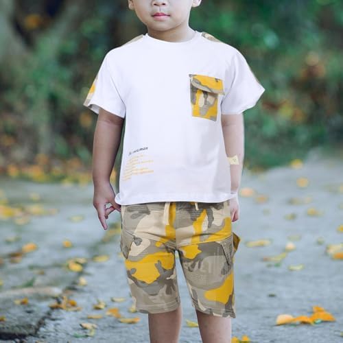 Callaron Toddler Boys Summer Outfit - Shirts and Pants Set