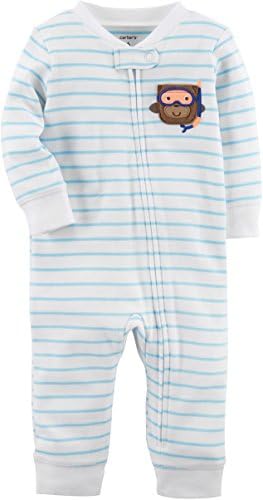 Carters Infant Boys Blue Stripe Scuba Monkey Footless Sleep Pj Set XXL
