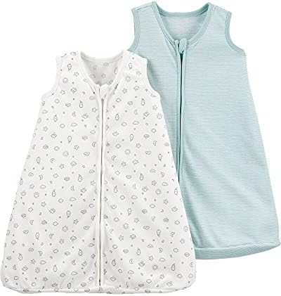 Carters Baby 2-Pack Cotton Sleepbags US Alpha Small GreenWhite