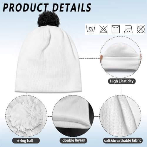 Pwnixequ Knitted Winter Beanie with Poms for Toddler Boys and Girls Collection