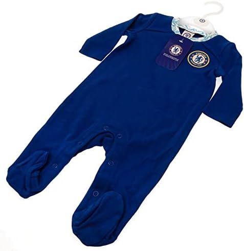 Chelsea FC Baby Crest Long-Sleeved Sleepers Royal BlueWhite