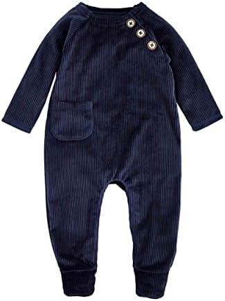 Navy Velour Baby Sleeper