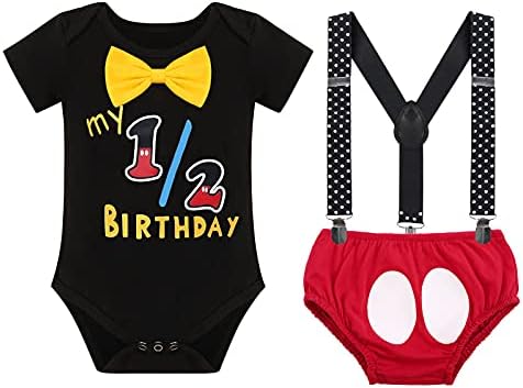 IBTOM CASTLE - 4-Piece Half-Birthday Cakes Outfit Set for Infants