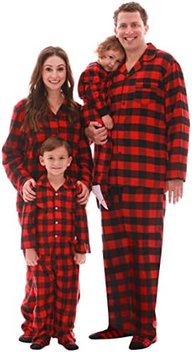 Unveil Family pajamas Buffalo plaid button front soft sleepers