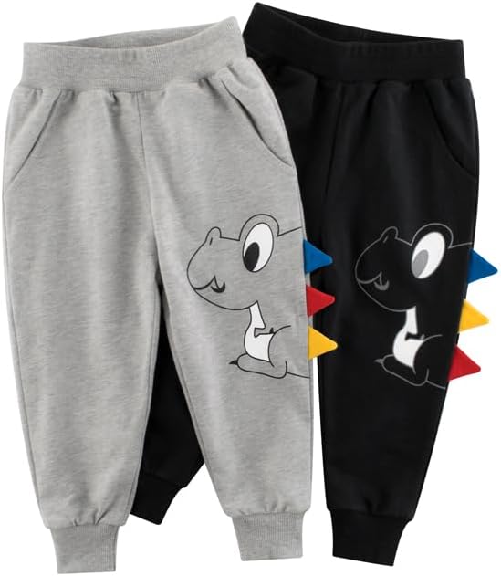 Cute Dinosaur Cotton Sweatpants for Toddler Boys and Girls