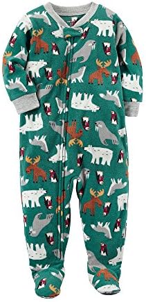 Carters Baby Boys 12M-4T Multi Animal Fleece Pajamas Pink