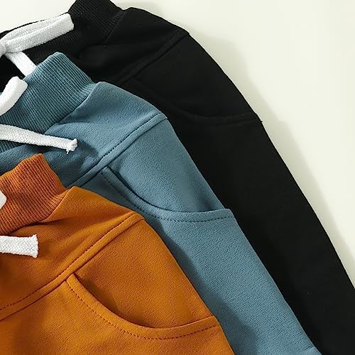 BOIBOKOKO 3PCS Toddler Boy Winter Jogger Pants