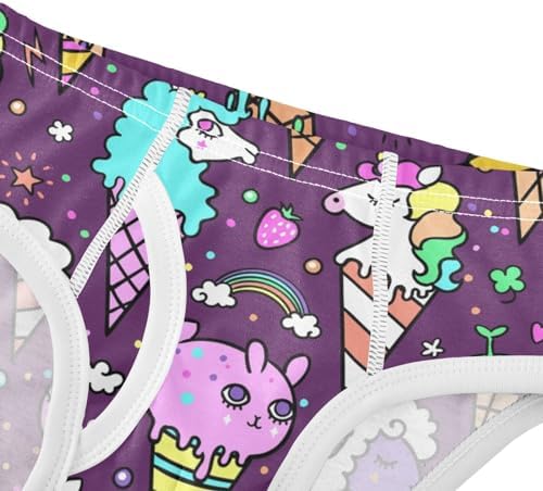 KLL Purple Unicorn Cute Animal Briefs for Boys