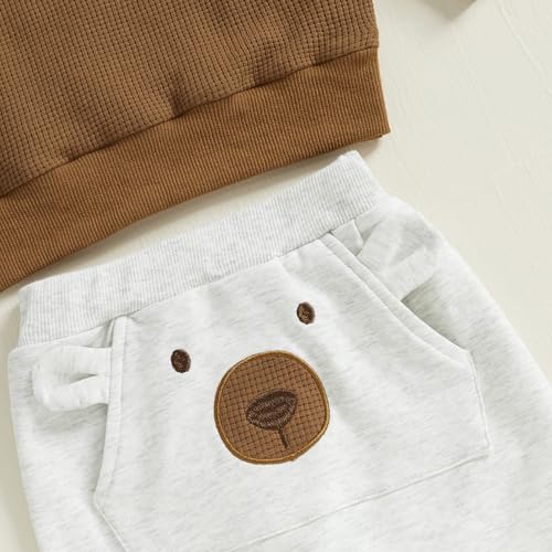 CIYCUIT Boys Fashion Set Lightweight Waffle Tops Pants Soft Stretchy Daily Wear