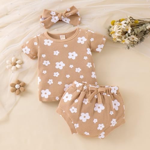 Cozy Floral Waffles for Little Ones 2-Piece Toddler Summer Set