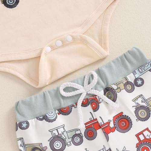 Newborn Baby Boy Farm Tractor Outfit Set