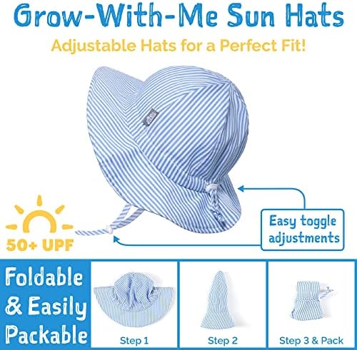 Adjustable Cotton Floppy Sun Hat for Boys - 50 UPF Protection