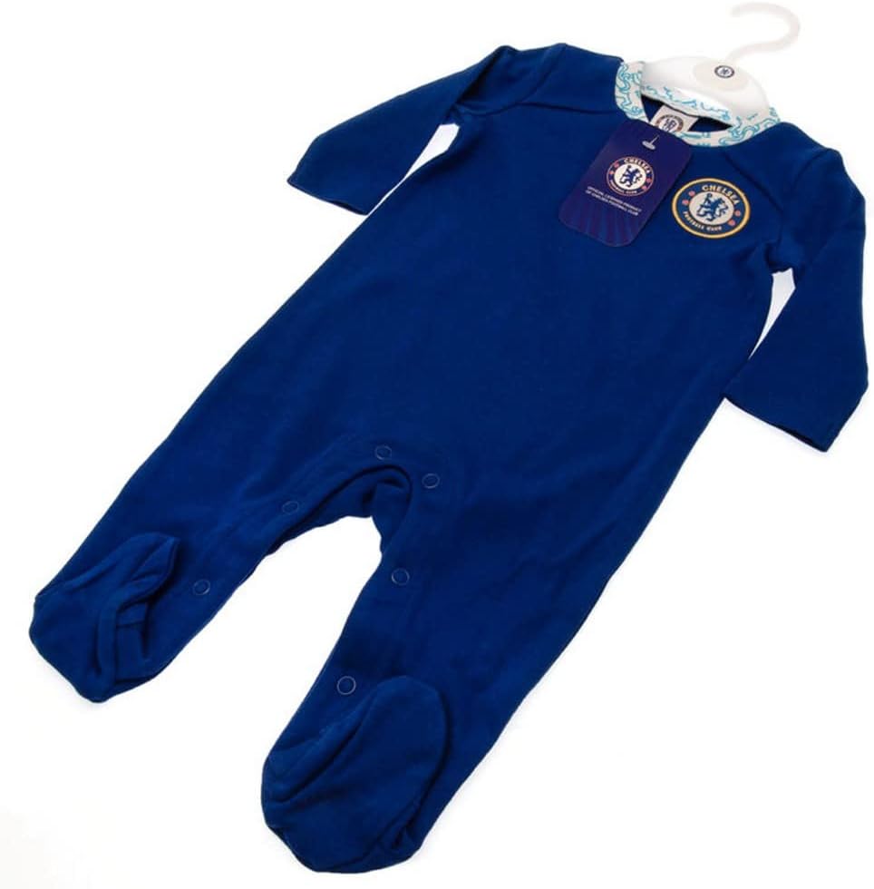 Chelsea FC Baby Crest Long-Sleeved Sleepers Royal BlueWhite