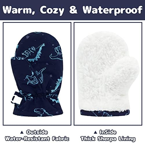 Olreco Toddler Waterproof Mittens Gloves - Warm Durable and Waterproof for Winter