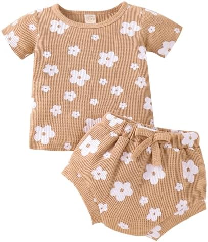 Cozy Floral Waffles for Little Ones 2-Piece Toddler Summer Set