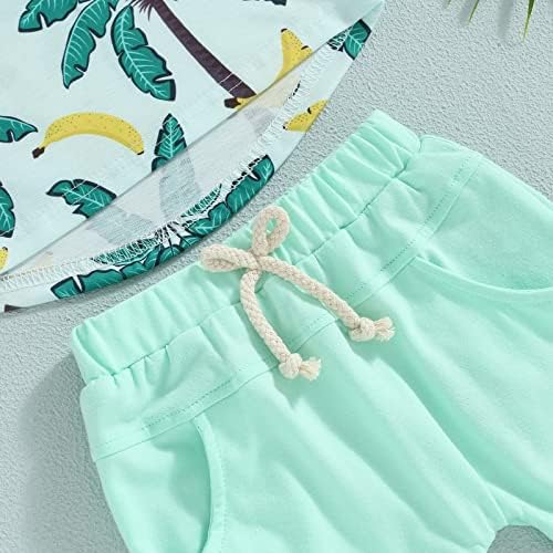 MABABY Newborn Toddler 12-18 Months Beach Short Sleeve Set