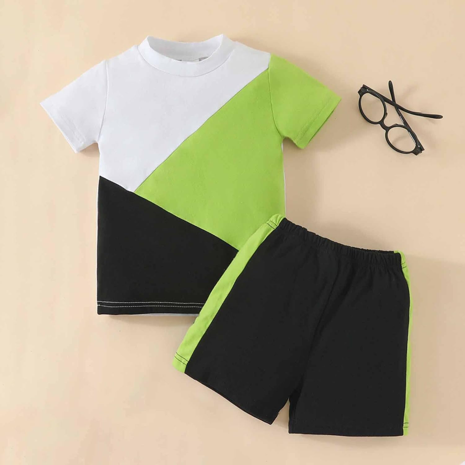 Yihaojia Baby Boys Graphic Tee Shorts Set Summer