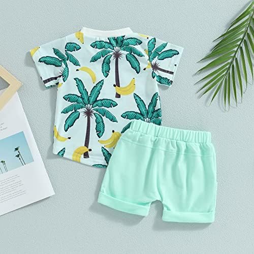 MABABY Newborn Toddler 12-18 Months Beach Short Sleeve Set