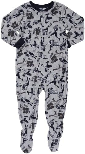 Carters Boys LS Football dipped Blanket Sleeper Grey