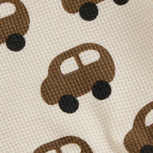 Toddler Boys Waffle Car Print Set