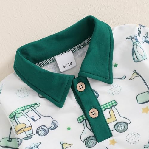 Newborn Baby Boy Golf Outfit Set - Soft Solid Cotton and Polyester