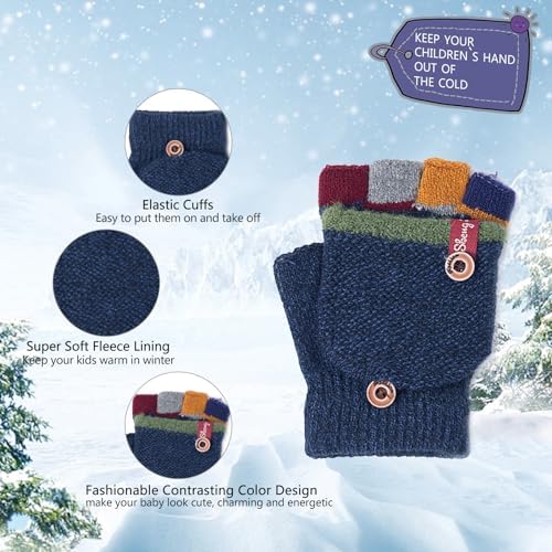 Kids Winter Gloves Mitten Set for Boy Girl