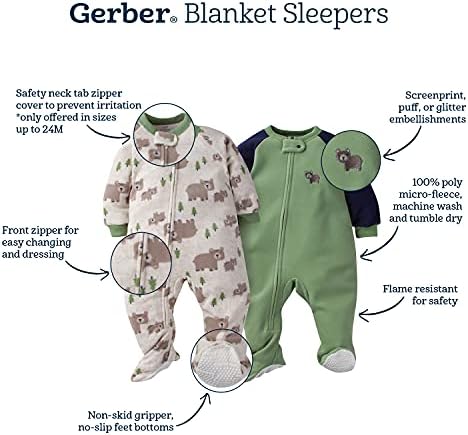Gerber Baby Boys Toddler Pajamas 2-Pack Flame Resistant Loose Fit