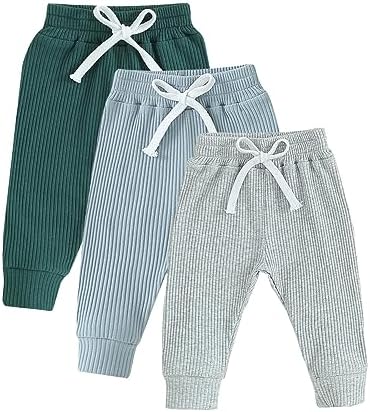 Biayxms infant boys 3-pack jogger pants drawstring
