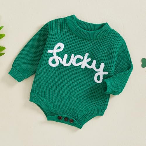 Baby Boy Girl St Patricks Day Romper Knit Sweater Outfit
